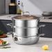 SOGA 2X 3 Tier 32cm Heavy Duty Stainless Steel Food Steamer With Glass Lid_maomaolike.com