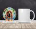 Bloodhound Luau Large Sandstone Coasters Pack Of 4 Absorbent Round Coasters Decor Gifts For Men Or Women, 4 In, Multicolor_maomaolike.com