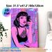 Anime Girl Selfie Painting Poster, Vibrant Neon Cyber-Style Bathroom Scene Poster, Eye-catching Trendy Decor For Bedroom, Living Room_maomaolike.com