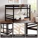 Full Over Full Bunk Bed With Thick Posts,Wooden Bunk Bed With High Guardrail And Ladder For Kids, Teens, Dorm Rooms, And Guest Rooms,No Box Spring Needed, Espresso_maomaolike.com