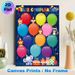Spanish Birthday Calendar Painting Poster, Vibrant Cute Animal & Colorful Balloon Scene Poster, Festive Design To Track Monthly Birthdays, Suitable_maomaolike.com