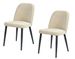 Beige Fabric Identities Chair With Metal Legs, Armless Chair Set Of 2 For Kitchen, Restaurant, Living, Meeting Room_maomaolike.com