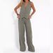 Women's Clothing new fashion vest trousers collage stitching cotton and linen casual suit_maomaolike.com