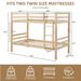 Twin Over Twin Bunk Bed With Thick Posts,Wooden Bunk Bed With High Guardrail And Ladder For Kids, Teens, Dorm Rooms, And Guest Rooms,No Box Spring Needed,Natural_maomaolike.com