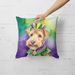 Lakeland Terrier King Of Mardi Gras Throw Pillow Machine Washable, Indoor Outdoor Decorative Pillow For Couch, Bed Or Patio, 18Hx18W_maomaolike.com