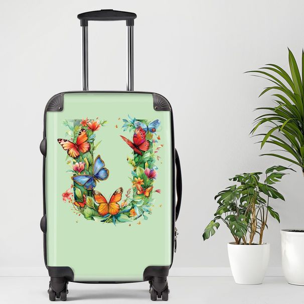 Letter U Luggage, 20/24/28 Inch Luggage, Carry-On, Custom Luggage, Luggage Set, Suitcase, Travel, Vacation, Cabin Suitcase, Custom Suitcase, Personalized Luggage_maomaolike.com