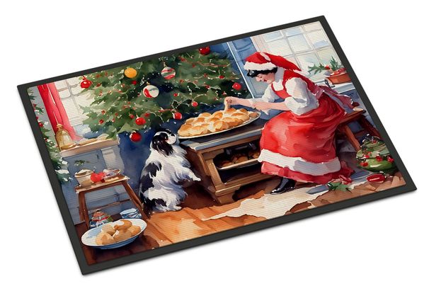 Japanese Chin Christmas Cookies Doormat Front Door Mat Indoor Outdoor Rugs For Entryway, Non Slip Washable Low Pile, 24H X 36W_maomaolike.com