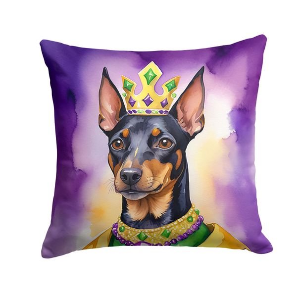 Terrier King Of Mardi Gras Throw Pillow Machine Washable, Indoor Outdoor Decorative Pillow For Couch, Bed Or Patio, 18Hx18W_maomaolike.com