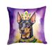 Terrier King Of Mardi Gras Throw Pillow Machine Washable, Indoor Outdoor Decorative Pillow For Couch, Bed Or Patio, 18Hx18W_maomaolike.com