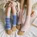New autumn and winter coral fleece women's socks warm thick floor socks no linting socks embroidered warm socks_maomaolike.com