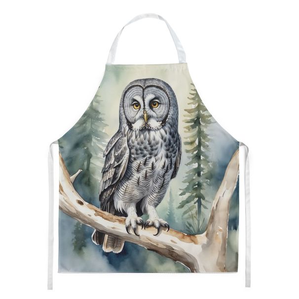 Great Gray Owl Apron Cooking Kitchen Server Baking Crafts Gardening For Adult Women Men, Unisex, Large, Multicolor_maomaolike.com