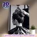 Salon Hair Styling Painting Poster, Monochrome Hairdresser Styling Bun Scene Poster, Elegant Artistic Print Ideal For Beauty Salon And Home Wall Decor_maomaolike.com