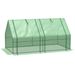 Outsunny 6' X 3' X 3' Portable Mini Greenhouse Outdoor Garden With Large Zipper Doors And Water/UV PE Cover, Green_maomaolike.com