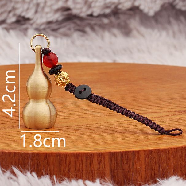 Brass Keychain Pendant Bead Rope Accessory Gourd Portable Wearable Street Stall Small Gift Metal Craft_maomaolike.com