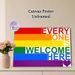 Rainbow Striped Welcoming Slogan Painting Poster, Vibrant Color-blocked Text Art Poster, Warm Inclusive Message Suitable For Home, Café And Community_maomaolike.com