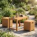 Acacia Wood Outdoor Coffee Table With Stools Set Of 3 Pieces Patio Table And Stools Set For Balcony, Patio, Porch, Garden And Other Limited Space_maomaolike.com
