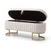 Storage Bench Bedroom Bench, Velvet Oval Upholstered End Of Bed Bench With Golden Metal Legs,50"Modern Storage Ottoman Bench For Bedroom, Living Room,Entryway,Window, Black_maomaolike.com
