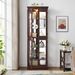 Lighted Glass Curio Display Cabinet,Display Cabinet,Glass Storage Cabinet Glass Wine Cabinet Wood Frame Toy Display For Living Room, Kitchen_maomaolike.com