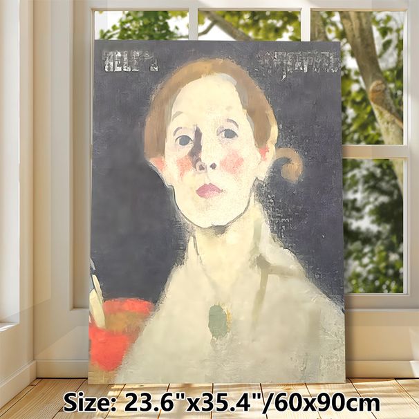 Vintage Lady Portrait Painting Poster, Textured Brushstroke Soft-toned Female Portrait Poster, Adds Elegant Artistic Ambiance, Suitable For Living_maomaolike.com
