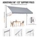 VEVOR 157x47" Patio Awning Retractable Awning Sunshade Shelter With Crank Handle_maomaolike.com