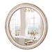 23.62 Inches Round Wall Mirror For Bathroom Vanity, Wooden Farmhouse Circle Mirrors For Bedroom, Entryway, Living Room, Kitchen, Whitewash Edge Decorative Mirror For Home, Office_maomaolike.com
