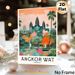 Angkor Wat Themed Painting Poster, Colorful Tropical Waterfront Scene Poster, Travel-inspired Decorative Piece Suitable For Living Room, Bedroom And_maomaolike.com