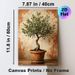 Olive Bonsai Painting Poster, Oil-painting Style Textured Potted Olive Tree Poster, Calming Natural Decor Ideal For Living Room, Dining Area_maomaolike.com