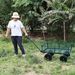 (Green Solid Wheels Wagon Cart) Solid Wheels Tools Cart Wagon Cart Garden Cart Trucks Make It Easier To Transport Firewood_maomaolike.com