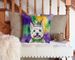 Westie King Of Mardi Gras Throw Pillow Machine Washable, Indoor Outdoor Decorative Pillow For Couch, Bed Or Patio, 14Hx14W_maomaolike.com