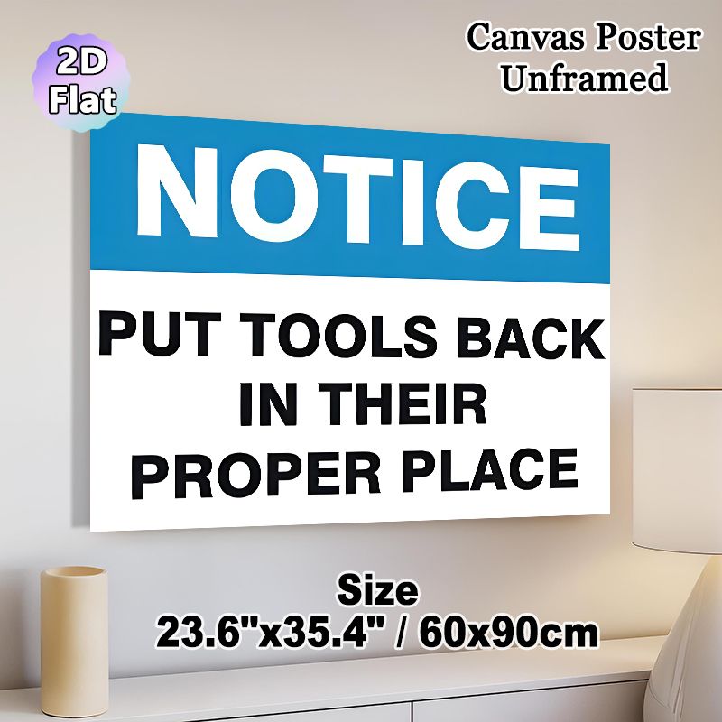 Tool Organization Notice Painting Poster, Bold Clear Typographic Poster, Reminds Users To Return Tools To Proper Spots, Ideal For Workshop And Garage_maomaolike.com