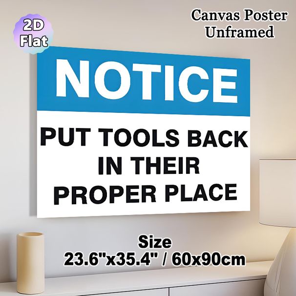 Tool Organization Notice Painting Poster, Bold Clear Typographic Poster, Reminds Users To Return Tools To Proper Spots, Ideal For Workshop And Garage_maomaolike.com
