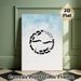 Religious Blessing Themed Painting Poster, Light Blue Splatter-style Abstract Symbol Poster, Inspirational Blessing Message Suitable For Home, Living_maomaolike.com