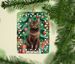 York Chocolate Cat By The Christmas Tree Porcelain Ornament Christmas Tree Hanging Decorations For Home Christmas Holiday, Rectangle, Gift, Multicolor_maomaolike.com