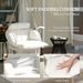 Hammock Swing Chair, Macrame Hanging Chair With Large Cushion, Chain, Steel Frame For Indoor Outdoor Use, Cream White_maomaolike.com