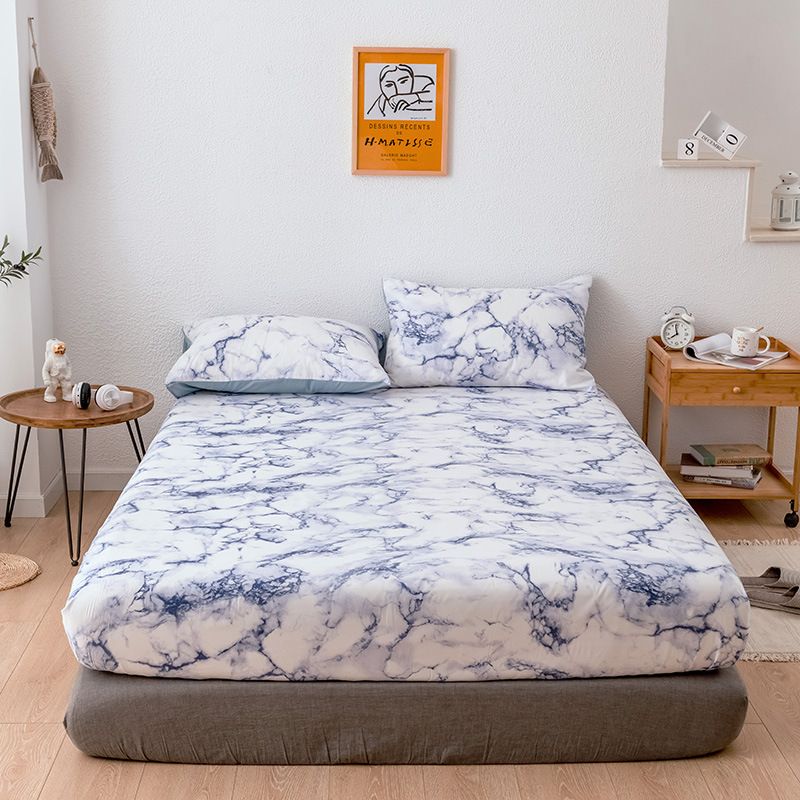 Marble Printed Bed Sheet Simmons Protective Cover Mattress Cover_maomaolike.com