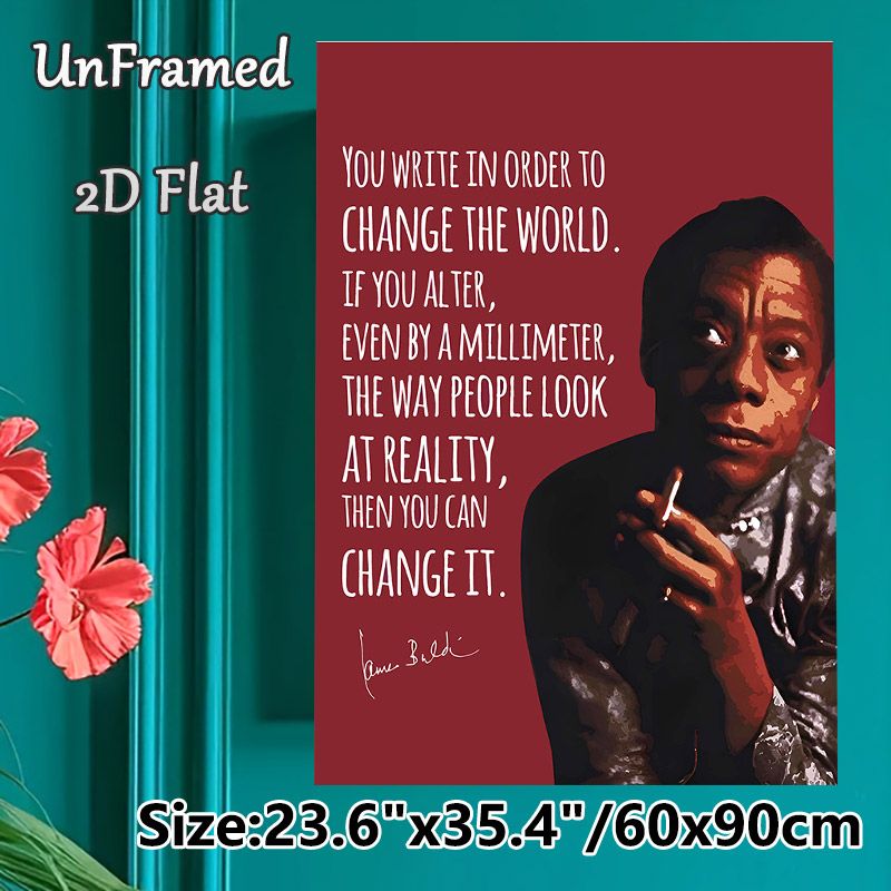 Inspirational Quote & Portrait Painting Poster, Vintage Stylized Artwork With Bold Motivational Text Poster, Thought-provoking Inspirational Message_maomaolike.com