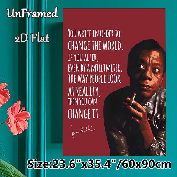 Inspirational Quote & Portrait Painting Poster, Vintage Stylized Artwork With Bold Motivational Text Poster, Thought-provoking Inspirational Message_maomaolike.com