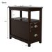 End Table Narrow Nightstand With Two Drawers And Open Shelf_maomaolike.com