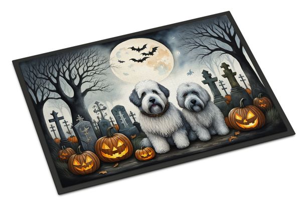 Old English Sheepdog Spooky Halloween Doormat Front Door Mat Indoor Outdoor Rugs For Entryway, Non Slip Washable Low Pile, 24H X 36W_maomaolike.com