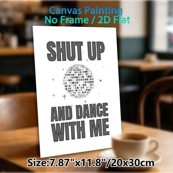 Disco Ball & Slogan Painting Poster, Monochrome Disco Ball With Star Accents Poster, Bold Playful Text Design Brings Lively Vibe, Ideal For Living_maomaolike.com