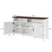 Farmhouse Sideboard Buffet Cabinet With Hinged Barn Doors, 58" Large Kitchen Storage Cabinet With Adjustable Shelves, Antique White Wood Coffee Bar Table For Dining Room, Living Room, Enterway_maomaolike.com