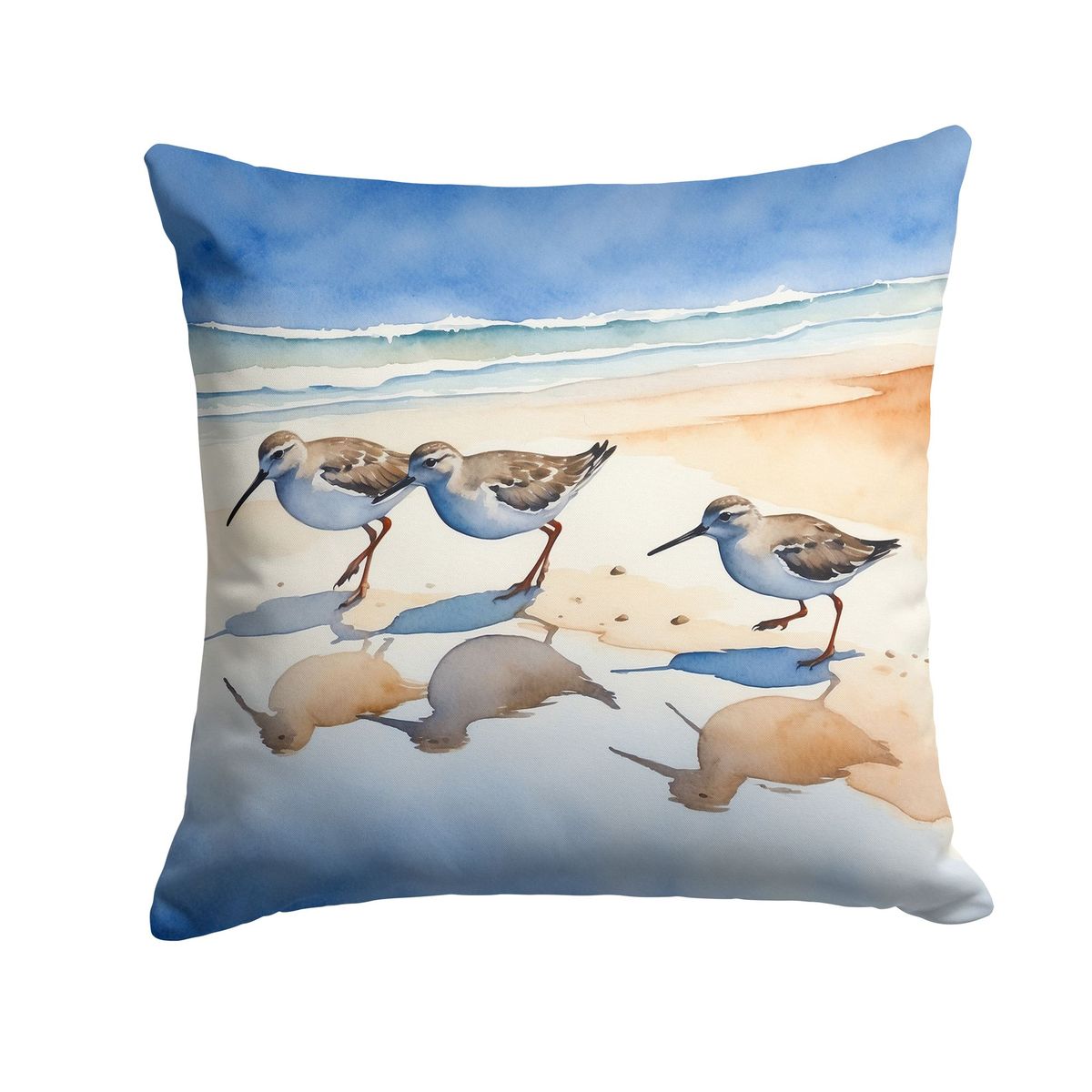 Sandpipers Throw Pillow Machine Washable, Indoor Outdoor Decorative Pillow For Couch, Bed Or Patio, 18Hx18W_maomaolike.com