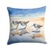 Sandpipers Throw Pillow Machine Washable, Indoor Outdoor Decorative Pillow For Couch, Bed Or Patio, 18Hx18W_maomaolike.com
