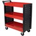 3 Tier Rolling Tool Cart On Wheels,Heavy Duty Utility Tool Cart With Pegboard For Repair Shop, Garage, Warehouse,Red_maomaolike.com
