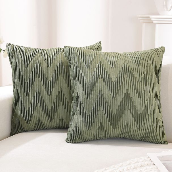 New Velvet Embossed Sofa Pillow Cover Solid Color Wave Cushion Cross-Border E-commerce Hot Seller Home Textile Wholesale_maomaolike.com