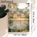 Mansion Waterscape Painting Poster, Soft Watercolor Style Poster, Elegant Lakeside Manor With Rolling Hills & Lake Reflection, Tranquil Scenic Artwork_maomaolike.com
