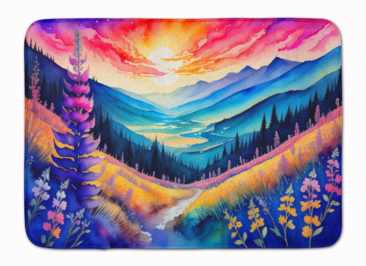 Annual Larkspur In Color Memory Foam Kitchen Mat Machine Washable Anti-Fatigue Mat Cushion Comfort Bath Mat Or Kitchen Rug_maomaolike.com