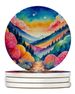 Colorful Brunia Large Sandstone Coasters Pack Of 4 Absorbent Round Coasters Decor Gifts For Men Or Women, 4 In, Multicolor_maomaolike.com