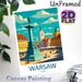 Warsaw Poland Cityscape Painting Poster, Vibrant Retro Illustration Poster, Showcases Iconic Square With Historic Architecture, Ideal For Home, Office_maomaolike.com