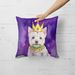 Westie King Of Mardi Gras Throw Pillow Machine Washable, Indoor Outdoor Decorative Pillow For Couch, Bed Or Patio, 18Hx18W_maomaolike.com